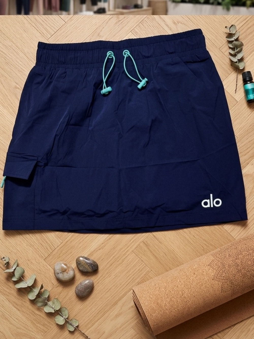 Cute!! Athletic Skort with Teal Drawstrings